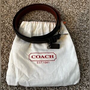 Black Leather Coach Belt